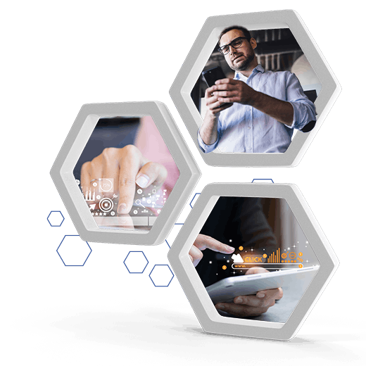 User reviewing digital marketing data and mobile PPC analytics