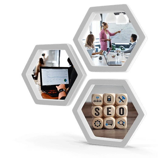 Team analyzing website data and planning strategy for clients of a San Diego SEO company.